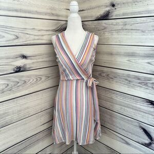 ANAMA Multicolor Striped Sleeveless Wrap Dress Size XS